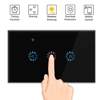 

Compatible with Amazon Alexa Google Assistant LED Dimmer Wifi Switch Smart Touch Light Switch Bulb Dimmer US/AU Plug
