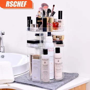 

RSCHEF torage supplies rotating makeup organizer rack Acrylic makeup storage box organizer box