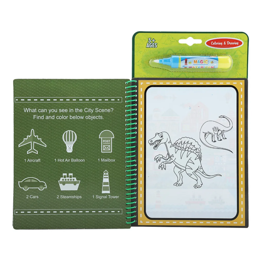 Волшебная водная книга для рисования, книга-раскраска с ручкой, доска для рисования, Juguetes для детей, обучающая игрушка для рисования, 6 цветов