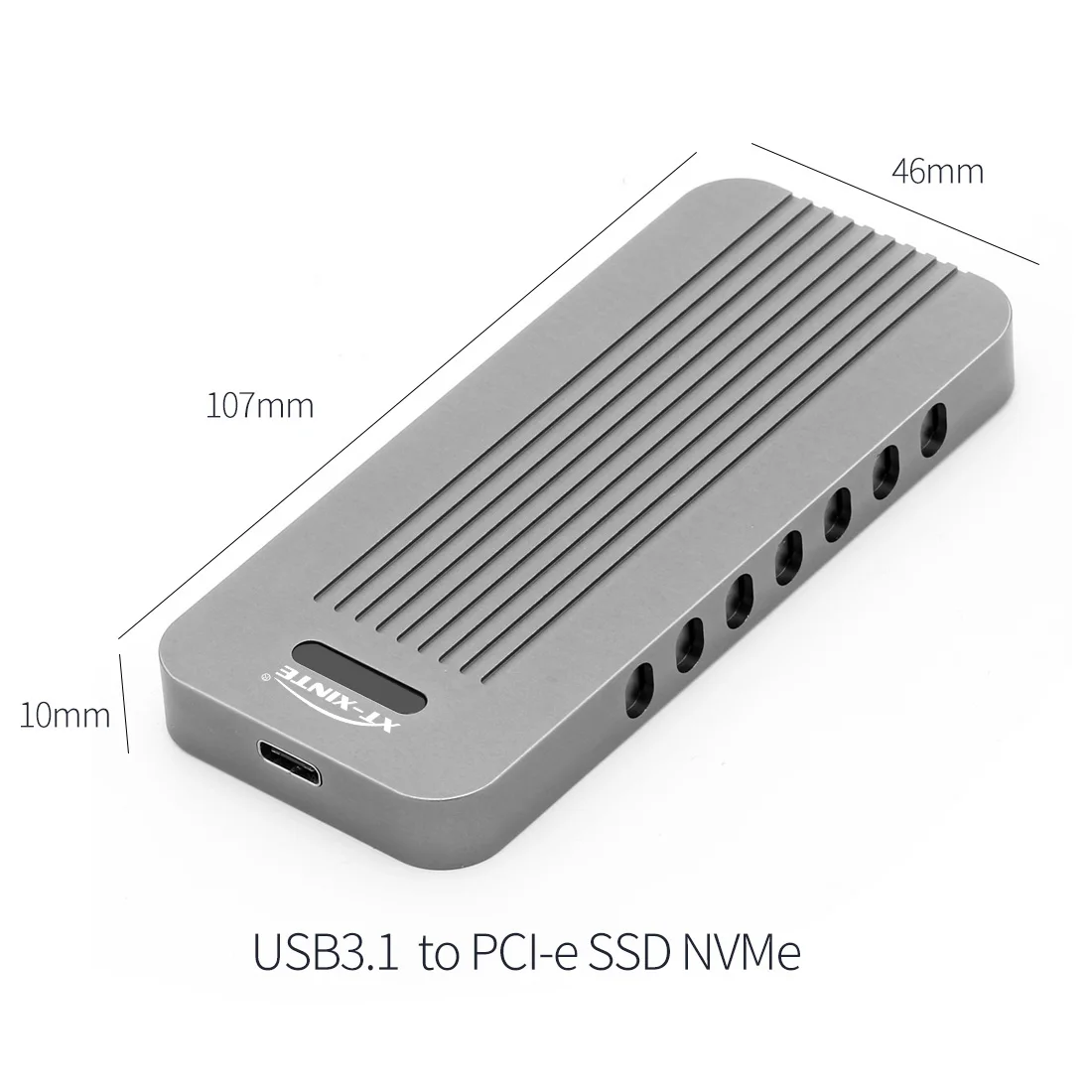 

Metal External M.2 to 10Gbps USB 3.1 Type C NVMe PCIe 3.0 SSD Enclosure Case M Key NGFF USB3.1 HDD Box C to C Cable Adapter