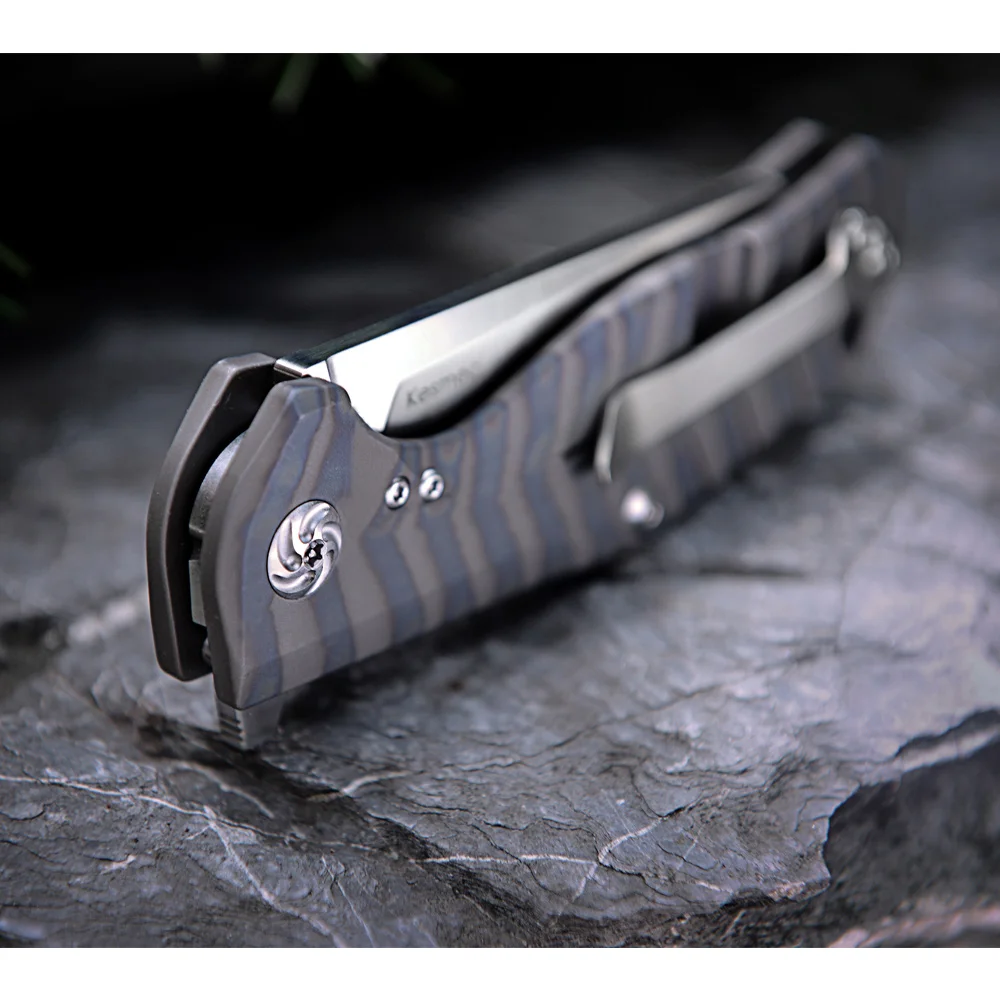 Kizer bushcraft knife survival Ki4461A1 CPM-S35VN Blade Material 6AL4V Titanium handle high quality out door pocket knife tool