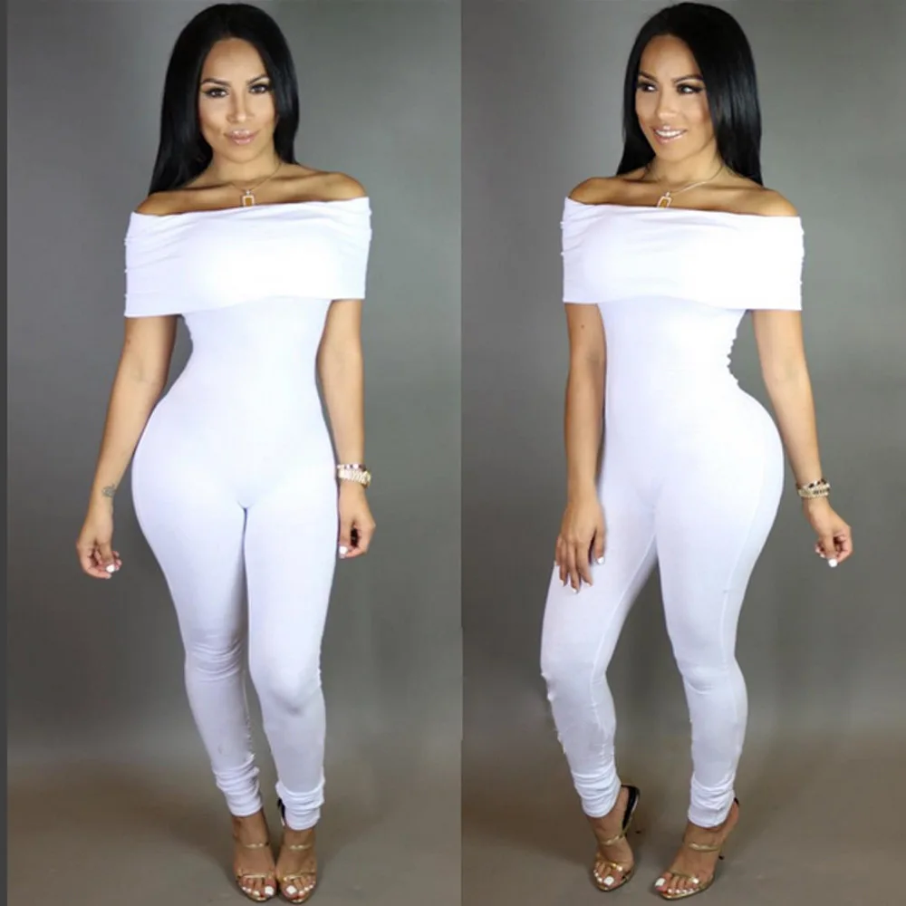 all white bodycon jumpsuit
