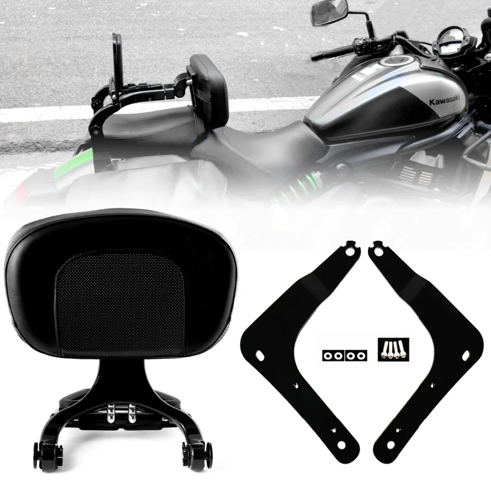 

Gloss Black Fixed Mount&Multi Purpose Adjustable Driver Passenger Backrest For Kawasaki Vulcan S EN 650 VN650 15 16 17-19 Models