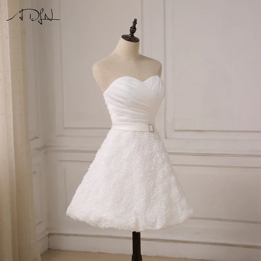 Sweetheart Knee Length A-line Lace Little White Short Wedding Dress in Wedding dresses