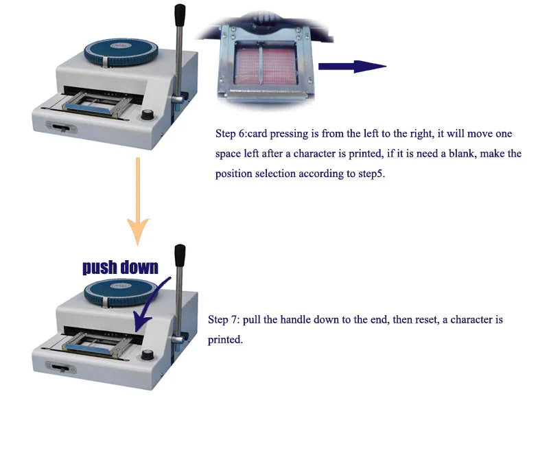 Руководство 80 символов letterpress id ПВХ карты устройство для рельефного тиснения, пресс-машина выпуклые и вогнутые интегрировать