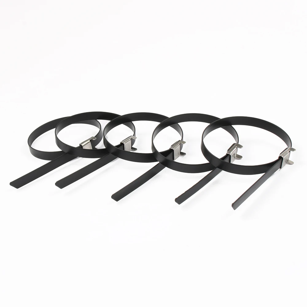 Inoxidável Zip Pvc Revestimento Forte Grau Metal Cabo Laços Tie Envoltórios 8*750 8mm 8x750 Aço 8 Fixadores de cabo