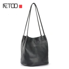 AETOO, Воловья кожа, на одно плечо, tot сумка, ручная сумка, женская кожаная модная Большая вместительная сумка для покупок