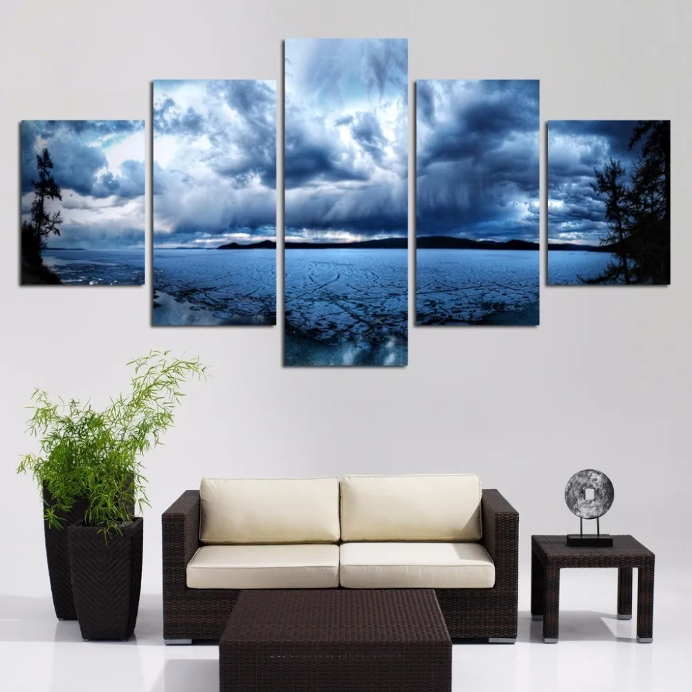 Panel Modern Printed Space Universe Landscape Paintings Canvas Picture Cuadros Earth Painting For Living Room No Frame