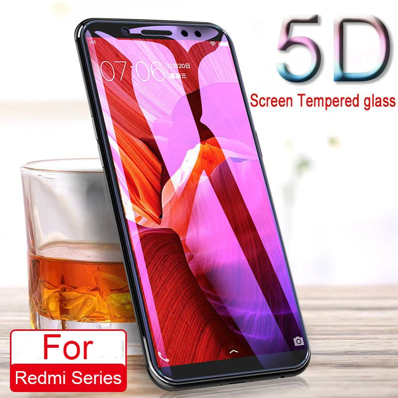 Летняя рыба 5D полное покрытие закаленное стекло для Xiaomi Redmi 4 5 6 6A Note 4x 5plus 5pro