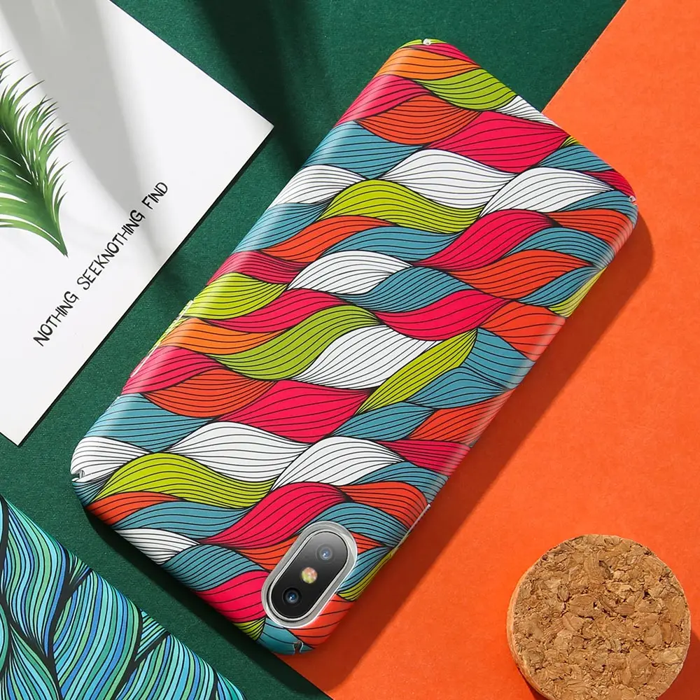 KISSCASE-Colorful-Vintage-Woven-Pattern-Case-For-iPhone-7-8-Plus-Hand-painted-Wavy-Phone-Case(3)
