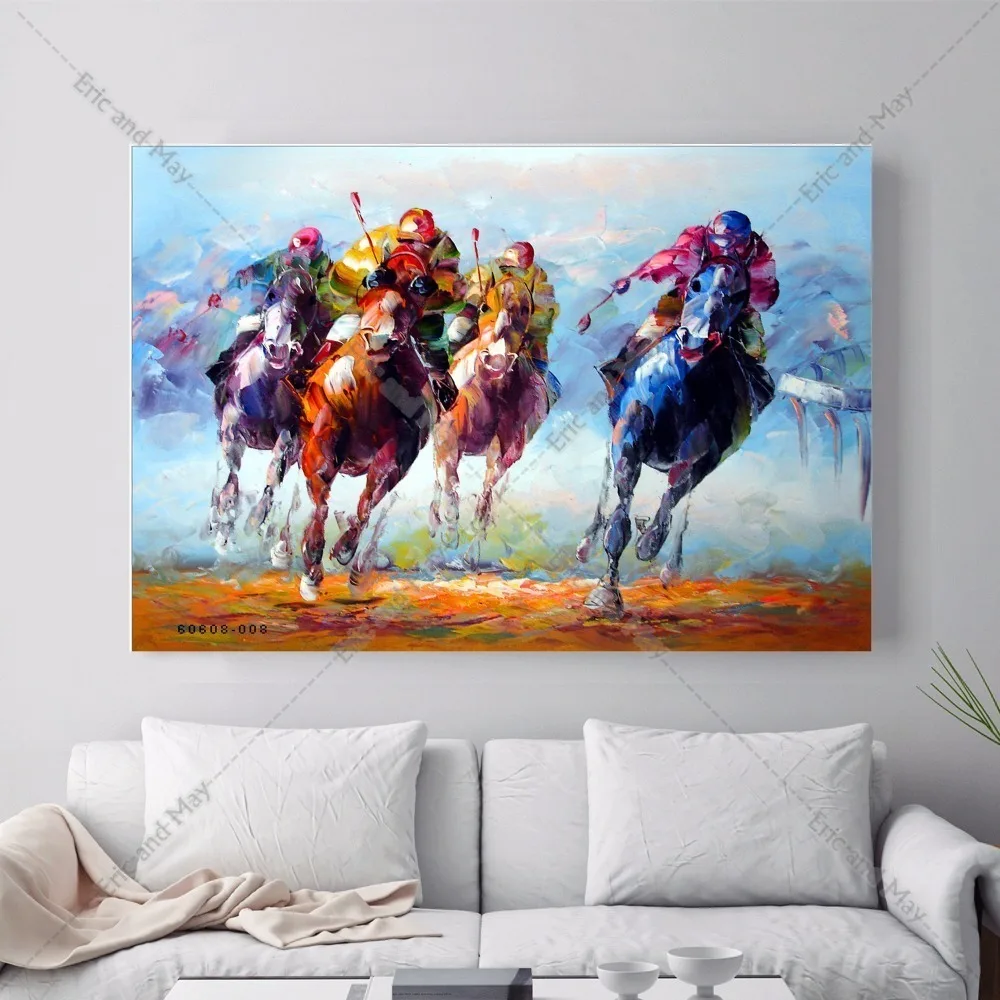Horse Racing Classic Canvas Art Print Painting Poster Wall Pictures For Room Home Decoration Decor No Frame