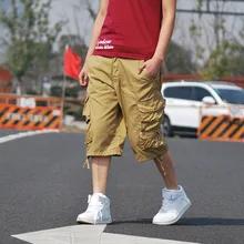 Модные свободные шорты с карманами для отдыха, большие размеры, бандитские шорты, комбинезоны, хлопковые мужские шорты