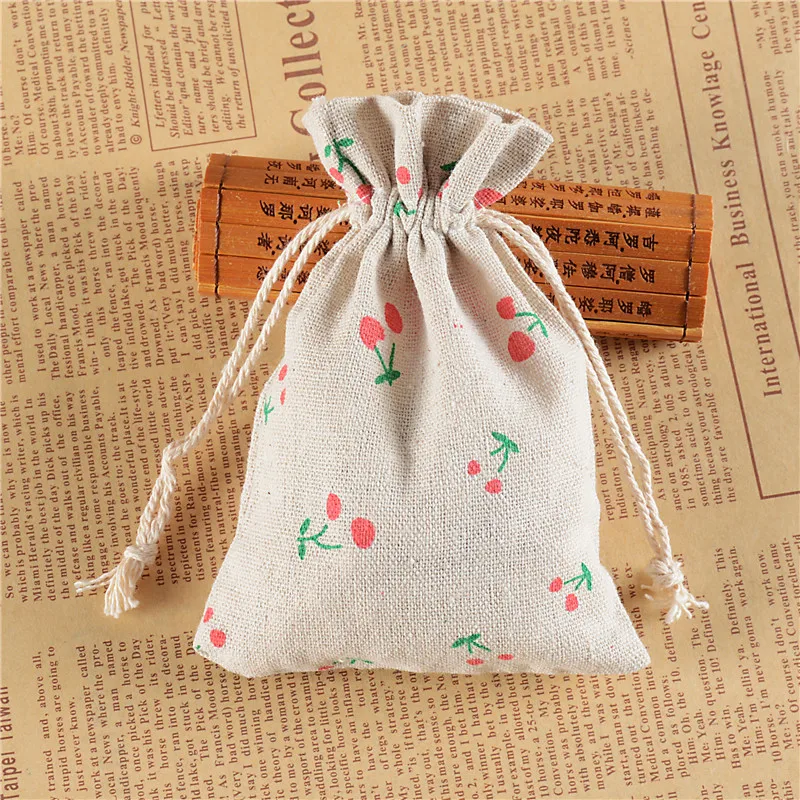 LANWAYLUCKY Candy Bags for Children Cotton Linen Travel Drawstring Bags