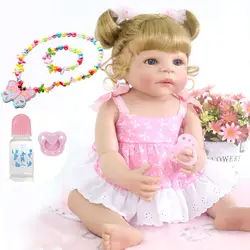 55 см полный силиконовый винил Reborn Baby Doll reborn todderl девушка принцесса bebe новорожденных куклы дети подарок на день рождения bonecas