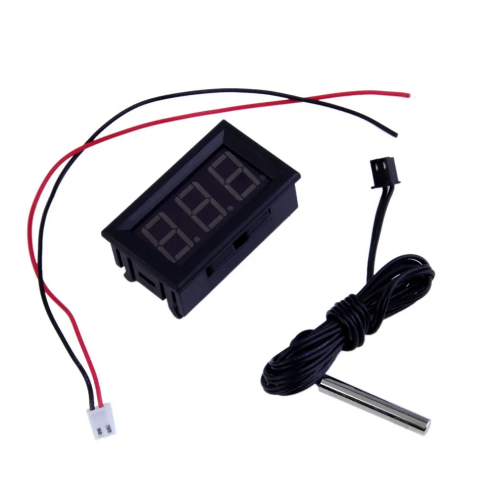 MASUNN Digitales Thermometer 12V - LED Temperaturanzeige Mit Sensor, -50°C Bis 110°C