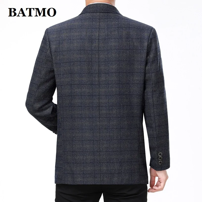 Batmo Новое поступление высокое качество smart casual клетчатый мужской пиджак, мужские повседневные костюмы, мужские куртки Плюс-размер 52