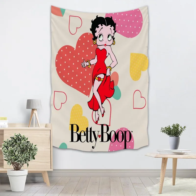 بيتي بوب قماش مزخرف جداري 3D الطباعة مخصص اليوغا كنبة مكتب مفرش منقوش للأطفال غرفة كلية المسكن الديكور