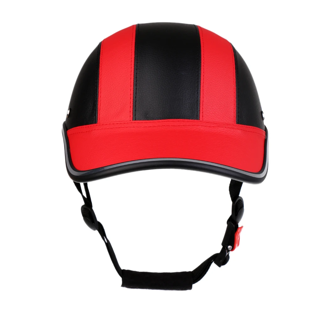 Motorcycle Cycling Half Open Face Helmet Baseball Cap Foam Padded PU Hat Visor for Climbing Mountaineering Motorcycle Cycling