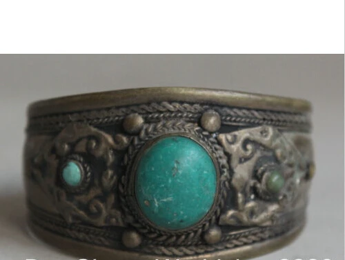 

shipping>>>> Tibet Buddhism Copper Silver Bead Bat Flowers Leaf Ornaments Headgear Bracelet 5.24