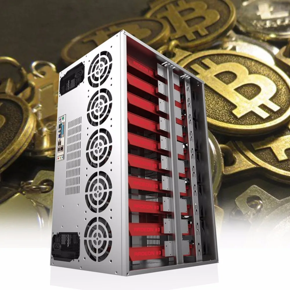 Crypto Coin Open Air Mining Frame Rig Graphics Case ATX Fit 12 GPU Ethereum ETH ETC ZEC XMR Magnalium Alloy 12cm Fans Crypto Coin Open Air Mining Frame Rig Graphics Case ATX Fit 12 GPU Ethereum ETH ETC ZEC XMR Magnalium Alloy 12cm Fans