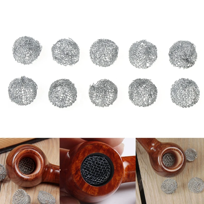 10Pcs Tobacco Smoking Pipe Metal Filter Screen Steel Mesh Rimmed Dome