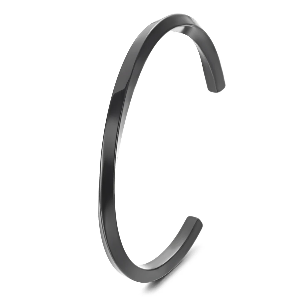 

Punk Stainless Steel Cuff Bangle for Men Male Mobius Belt Shape Black Plated Bracelets & Bangles Sample Gift SS-144