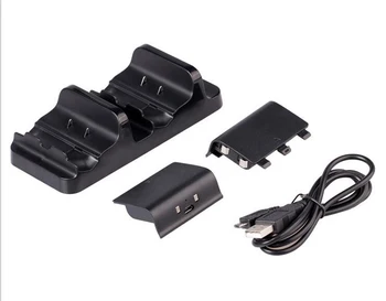 Para Xbox One, controlador inalámbrico Original, almohadilla de juego 2x600mah, baterías recargables + cargador de Estación De Carga de batería USB