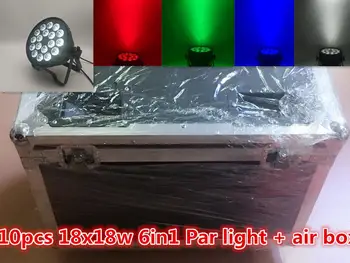 

Flight Case+10pcs /18x18w RGBW 6in1 LED Par Light DMX512 Stage Light Color Panel Light KTV Ballroom Bar Private Party Applicable