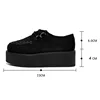 Creepers Shoes Platform Women Shoes Fashion Lace Up Creepers Platform Shoes Suede Black Ladies Shoes Plus Size Women Flats ► Photo 3/6