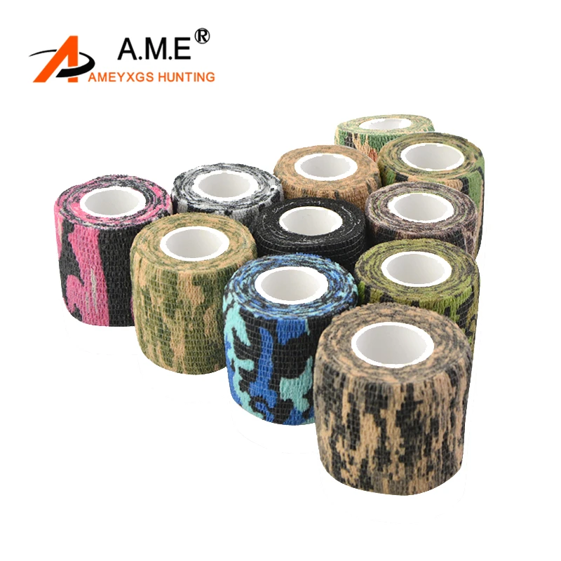 

1pc Archery Camo Outdoor Hunting Shooting Tool 5cmx4.5m Camouflage Stealth Tape Waterproof Wrap Outdoor Accessory C@