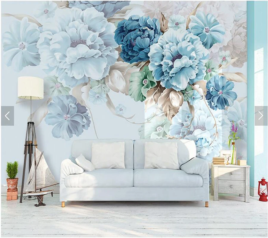 Papel de Parede Murais para Sala de Estar Personalizado Floral Simples Peony Quarto Sofá tv Fundo Decorativo