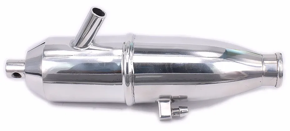 Polished Alloy Aluminum Tuned Side Exhaust Muffler Pipe  (2)