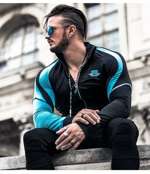 

2018 Spring Men Outdoor Sport Jacket Running basketball Professional Zipper Gym Sweatshirt Training Sportswear Tops