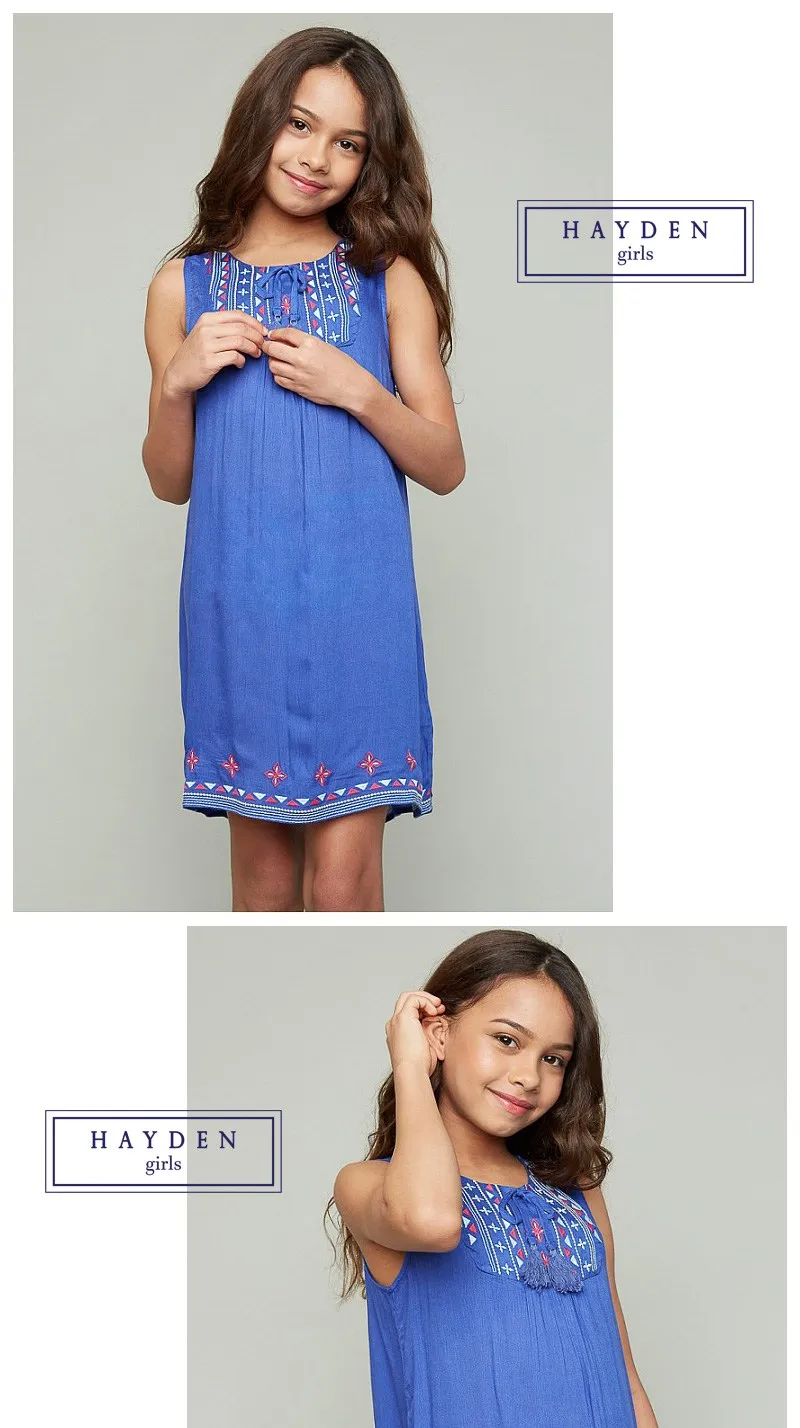 Embroidered Tank Dress Girl G5067-1