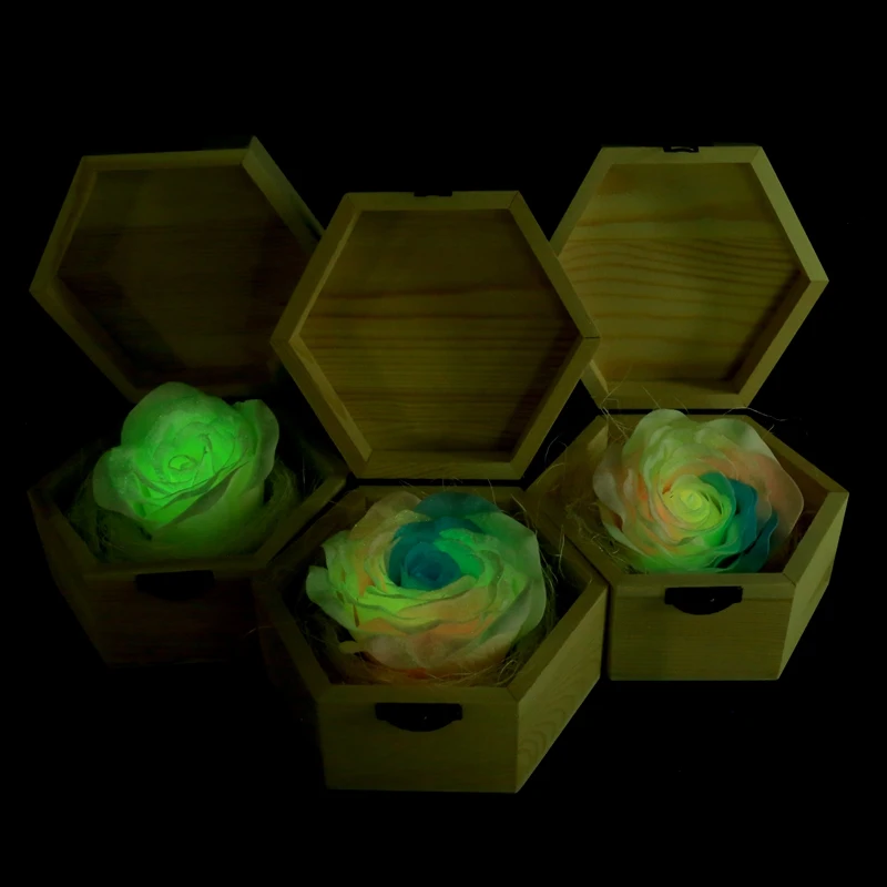 

1 Box Creative Eternal Flower Luminous Colorful Rose Soap Flower Fashion Bathing Suppliers Soap Flower Set
