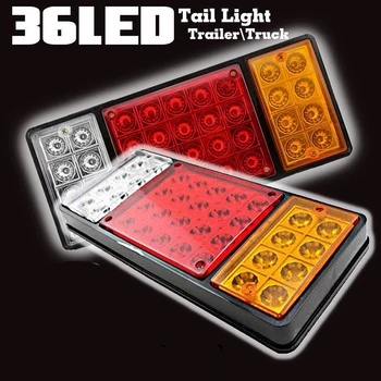 

Shockproof Car LED lights Rectangle 24V DC 36LED Parts Taillight Reverse Lamps 315*135*25mm Accessory