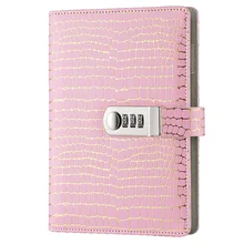 Винтажная крокодиловая линия блокнот А5 дневник запираемый блокнот s из искусственной кожи школа планирования расходные материалы дневник с блокировкой паролем