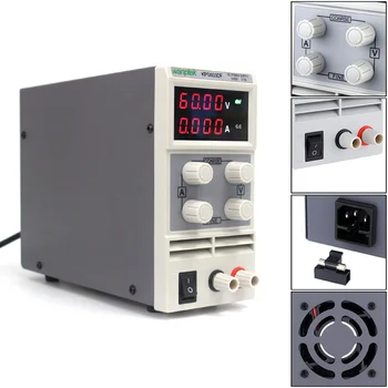 

KPS603DF Adjustable High Precision Double LED Display Switch DC Power Supply Protection Function 60V3A 110V-230V 0.1V/0.001A EU