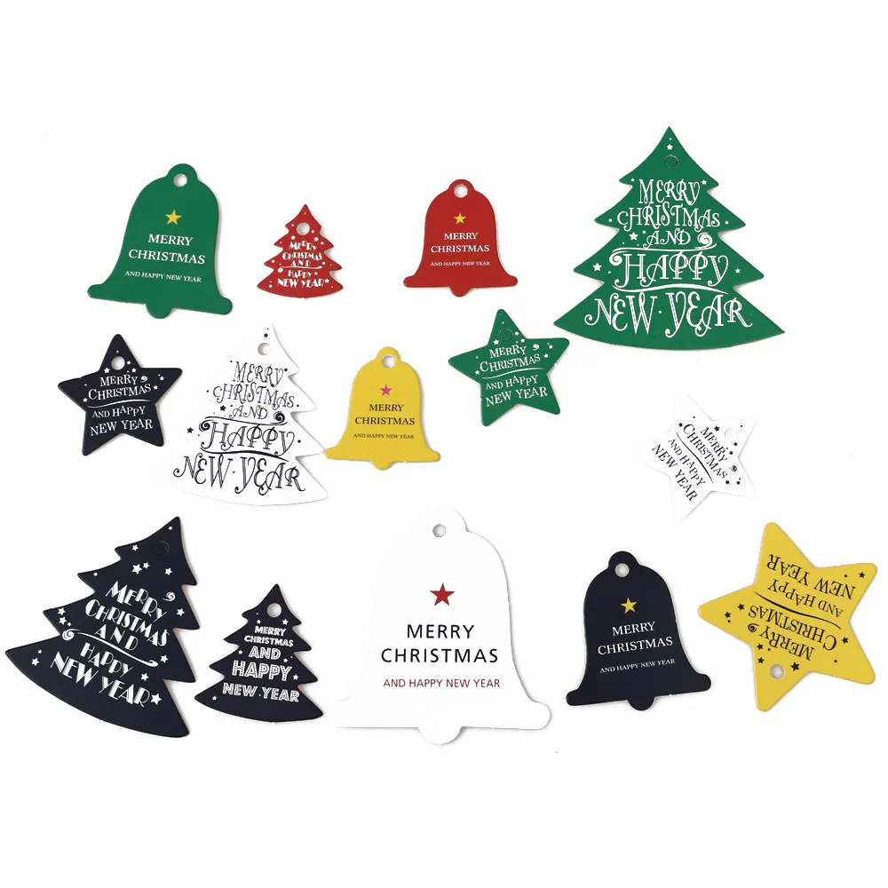 

14/28Pcs/lot Christmas Paper Tags Kraft Paper Card Tags Labels DIY Scrapbooking Crafts Hang Tags Christmas/Wedding Party Favors
