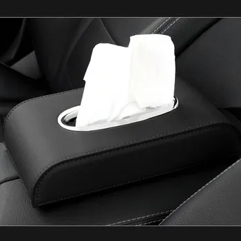 

Car Tissue Box Cover Tissue Box Boxes holder PU Leather black Brown towel inside paper Block Type Accessories auto Decoration