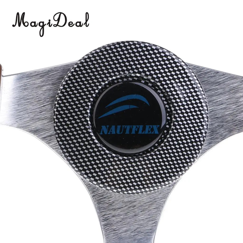 Universal Marine Boat 12.6'' 320mm Steering Wheel W/ 3/4'' Tapered Key Adapter 3 spoke for Flatable Fishing Boat Accessories