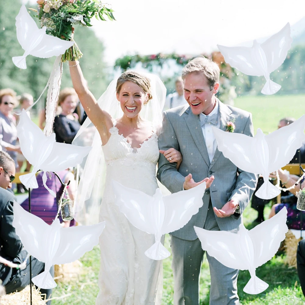 VKTECH 5pcslot Helium Wedding Flying Dove White Balloon