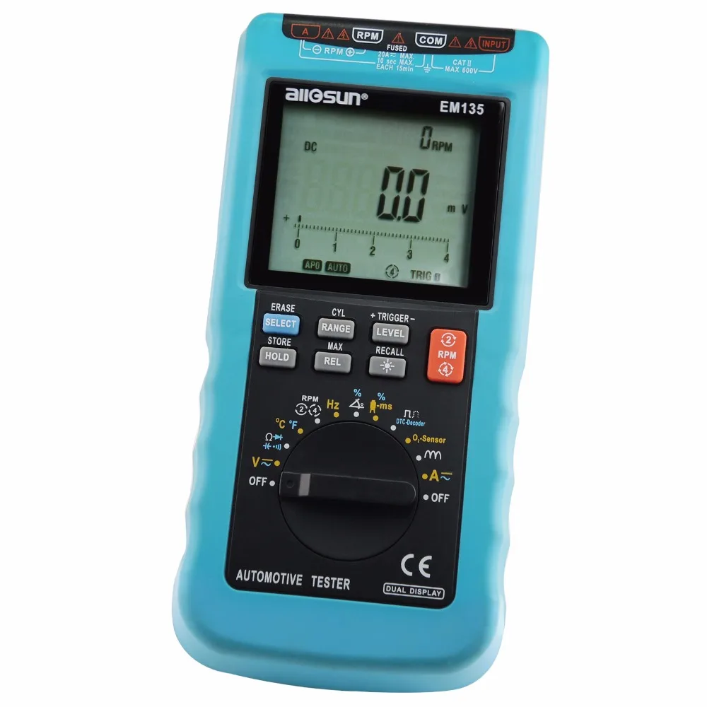 

Digital Automotive Multimeter Scan Car Truck Engine Analyzer RPM AC DC Voltage Current Dwell Angle Resistance Diode Duty Cycle