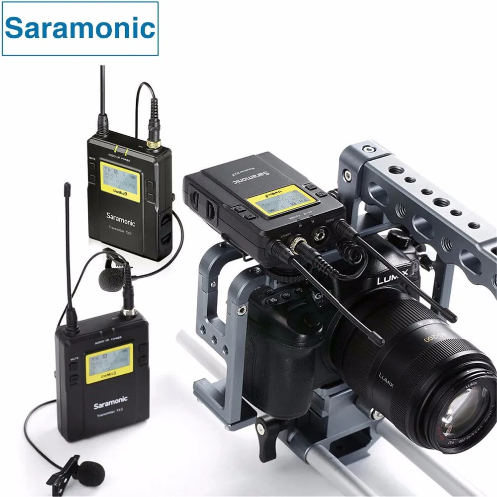 Saramonic UwMic9 96-канальный UHF Беспроводной петличный микрофон Системы для DSLR видеокамеры Saramonic Беспроводной ручной микрофон