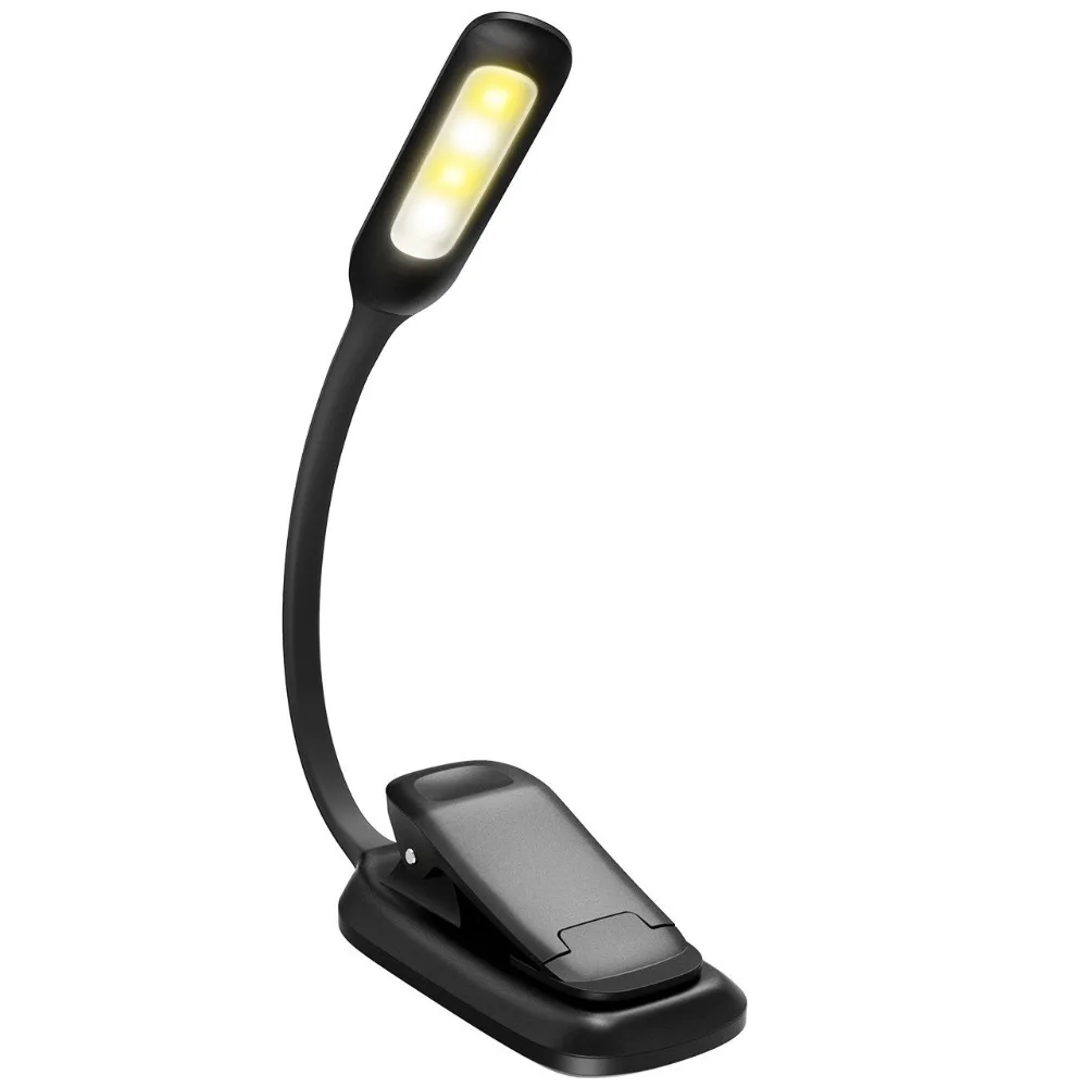 USB Led светильник для чтения книг TopElek 3 уровня яркости защита глаз мягкая Настольная лампа с зажимом Kitap Okuma Lambasi Leeslamp