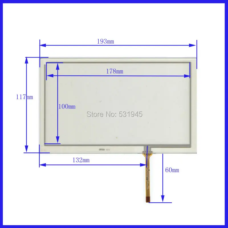 

ZhiYuSun HLDTP3167 this is compatible 8Inch Touch Screen for 8 GPS GLASS 193*117 for tble compatible HLD-TP-3167