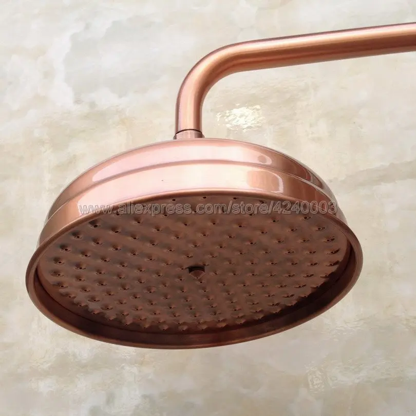 Red Antique Copper Shower Head 8 inch Round Rainfall Shower Head Bathroom Shower Head Rain Shower Ksh054