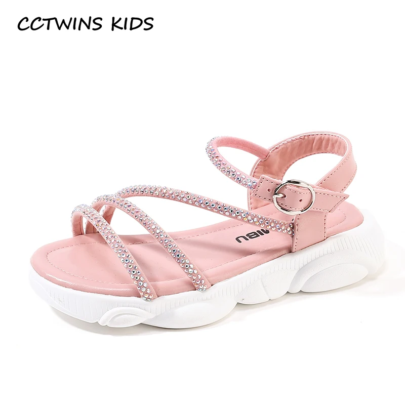 

CCTWINS Kids Shoes 2019 Summer Girls Fashion Rhinestone Princess Party Dress Shoe Toddler Children Sparkly Brand Sandals PS712