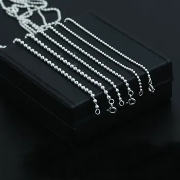 

FNJ 925 Silver Ball Chain for Jewelry Making 2mm and 2.5mm New Fashion Original S925 Thai Silver Women Men Necklaces