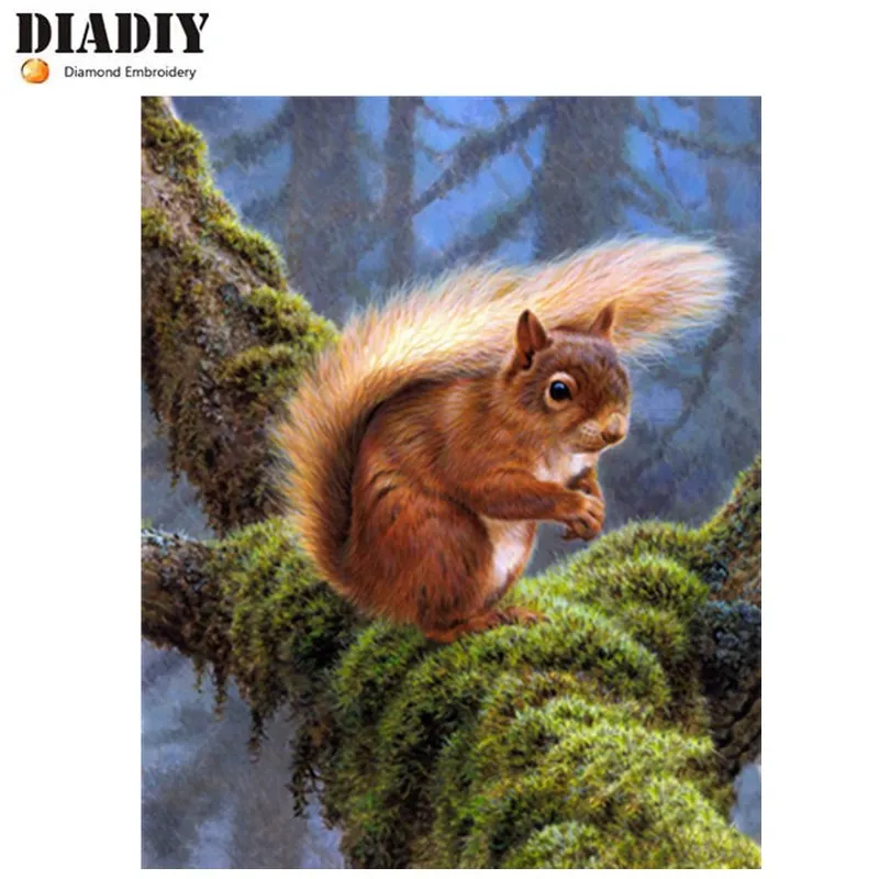 

3D Diamond Embroidery animals DIY Diamond Painting Cross Stitch Canvas Painting Craft Squirrel picture diamond mosaic pattern